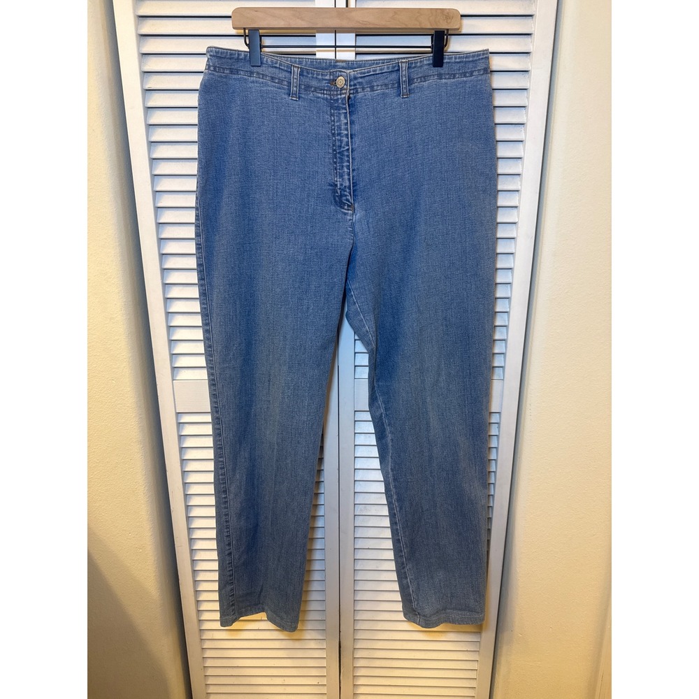 Lauren Ralph Lauren Jeans Co Womens Medium Wash Straight Leg Stretch Jeans 14